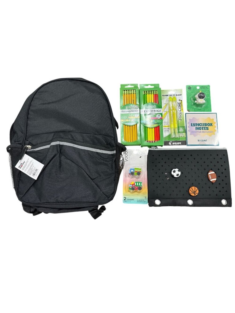 Set of 8 Back To School Essentials Set With Backpack, Ticonderoga Pencils, Highl